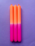 PEACH MELBA Dip Dye Dinner Candles Trio - Sprouts of Bristol