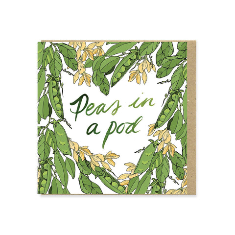 Peas in A Pod Greeting Card by Hannah Grace OC Illustration - Sprouts of Bristol