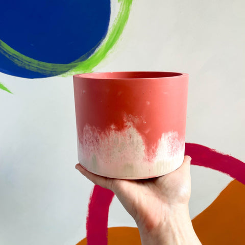 Pink and Putty Jesmonite Pot - Sprouts of Bristol