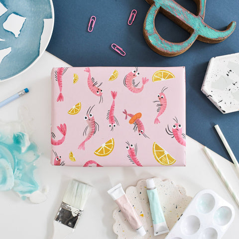 Prawn Cocktail Wrapping Paper [pack of 3] - Sprouts of Bristol