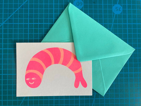 Prawn Riso Greetings Card - Sprouts of Bristol