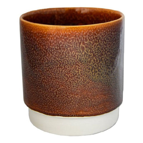 Reactive Glazed Planter in Amber - Sprouts of Bristol