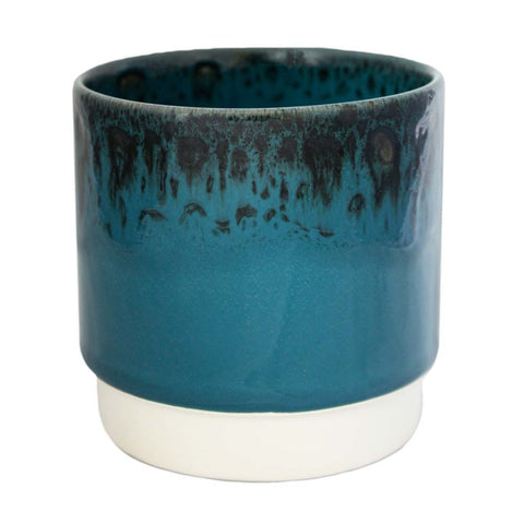 Reactive Glazed Planter in Aqua - Sprouts of Bristol