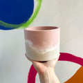 Rose Pink and Putty Jesmonite Pot - Sprouts of Bristol