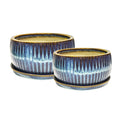 Sapphire Round Reactive Glaze Bonsai Planter - Sprouts of Bristol