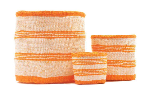 Sifa - Orange Stripe Woven Basket - Sprouts of Bristol