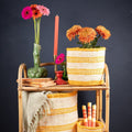 Sifa - Orange Stripe Woven Basket - Sprouts of Bristol
