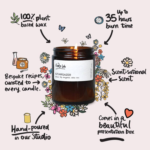 Stargazer Natural-Wax Candle | Sheer Lily. Bergamot. White Rose. - Sprouts of Bristol