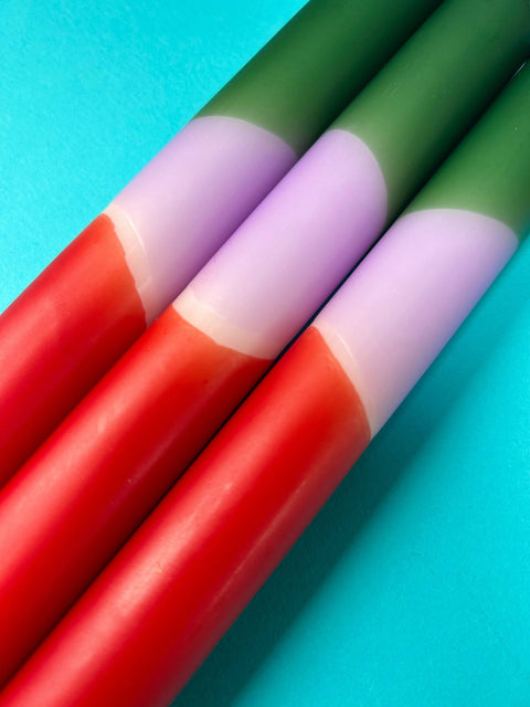 TERRACOTTA COMFORT Dip Dye Dinner Candles Trio - Sprouts of Bristol