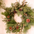The 'Eggnog' Fresh Foliage Christmas Wreath - Sprouts of Bristol