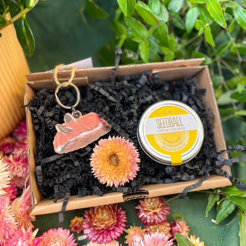 The Nature Lover Mini Gift Set - Wooden Keyring and Wildflower Seeds - Choose your own! - Sprouts of Bristol
