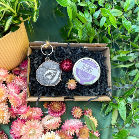 The Nature Lover Mini Gift Set - Wooden Keyring and Wildflower Seeds - Choose your own! - Sprouts of Bristol