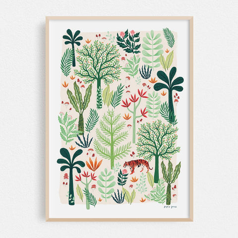Tiger in the Jungle Artists Print Wall Art - Sprouts of Bristol