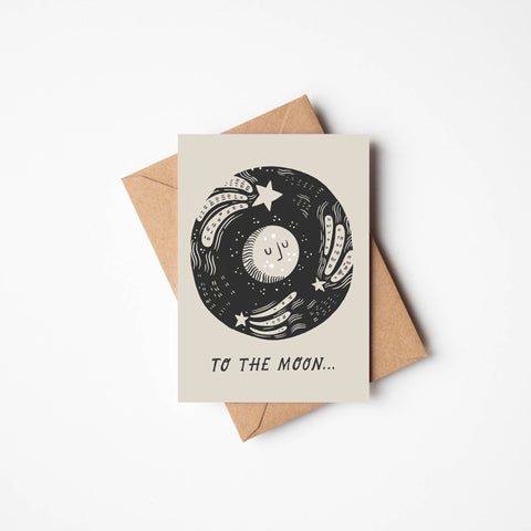 'To The Moon...' Love Greetings Card - Sprouts of Bristol