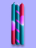 TROPICAL FIESTA Dip Dye Dinner Candle Trio - Sprouts of Bristol