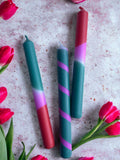 TROPICAL FIESTA Dip Dye Dinner Candle Trio - Sprouts of Bristol