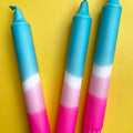 Turquoise Flamingo - Dip Dye Dinner Candle Trio - Sprouts of Bristol