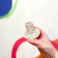 White & Muted Terrazzo Jesmonite Candle Stick Holder - Sprouts of Bristol