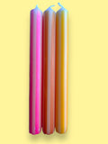 YELLOW PINSTRIPES Dip Dye Dinner Candles Trio - Sprouts of Bristol